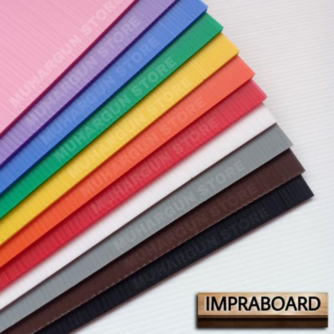 ➤ 4 Lembar Impraboard / Infraboard / PP Board 30 x 40 cm Hitam Putih Abu Coklat Hijau Biru ➮