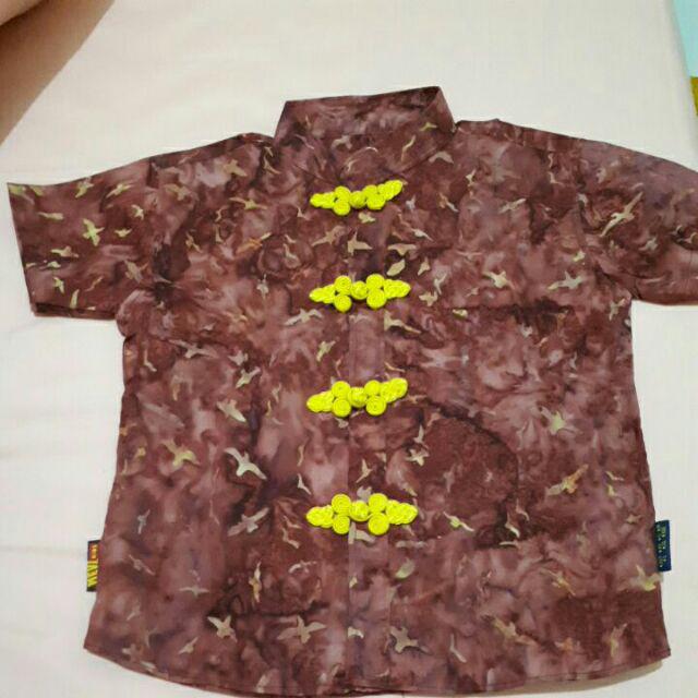 Cheongsam Batik Anak I Warna Krem Dan Merah