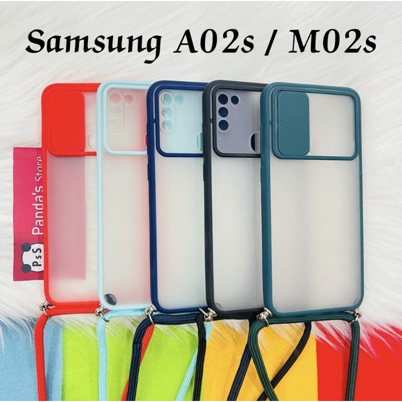 Samsung A02s , M02s Softcase dove sliding camera + Tali Laynard [Premium]