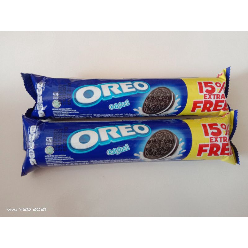 Oreo original / vanila dan cokelat 119.6 gram + 15% extra free