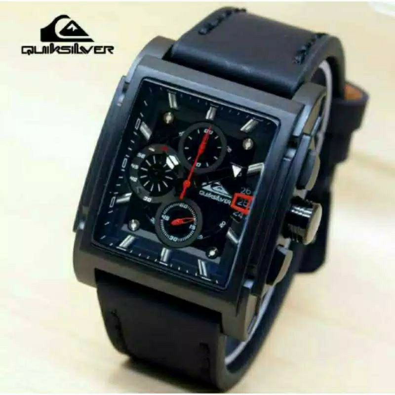 Jam Tangan Pria Quiksilver Crono Aktif Tali Kulit - Jam Tangan Quiksilver Tali Kulit Super Mewah