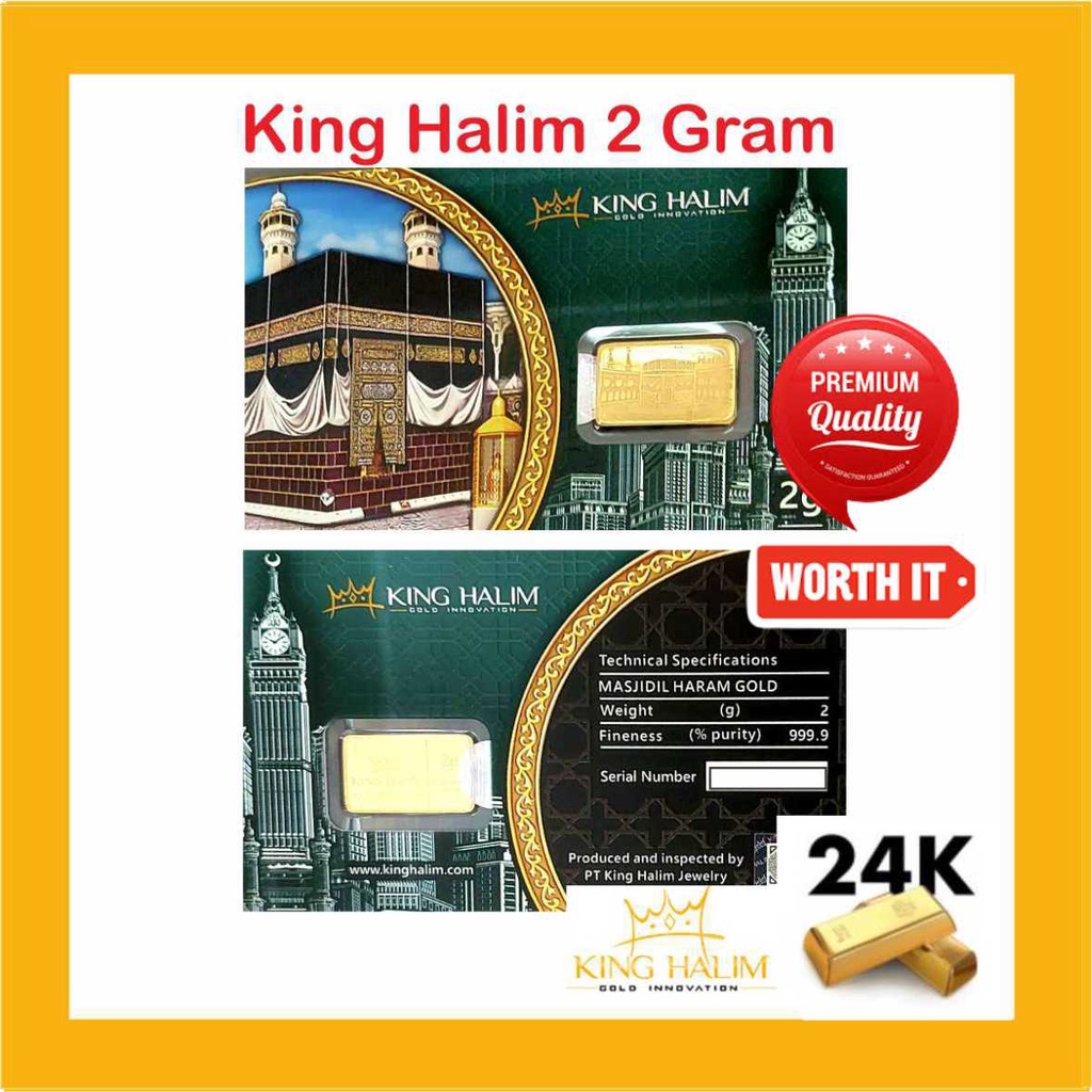 LM Emas Logam Mulia King Halim 2 gram Certieye edisi Kabah Islam Moslem Muslim Idul Fitri Eid Mubara