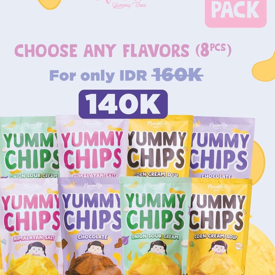 

DAPATKAN SEGERA ⋆ Yummy Chips - Party Pack - Keripik Kentang isi 8!!