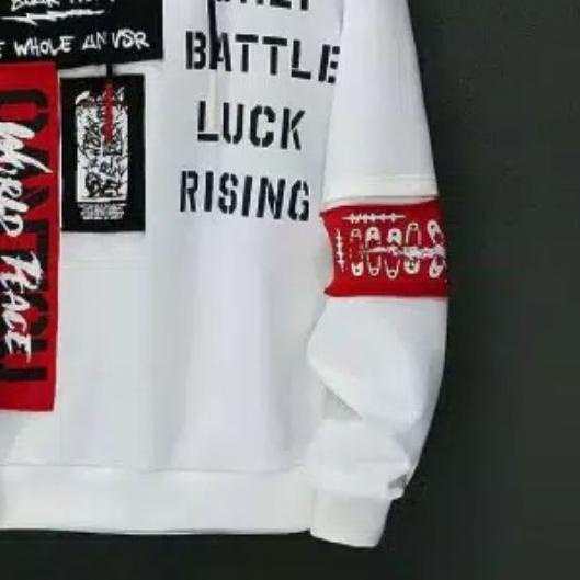 Jaket Sweater Hoodie Distro Pria Sweater Hudy only batle putih Laki Laki sweter suiter