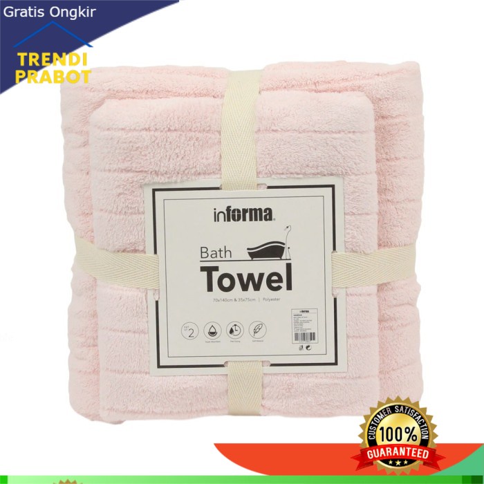 HANDUK MANDI HANDUK BADAN INFORMA - HANDUK - BATH TOWEL SET SOLID 621 PINK