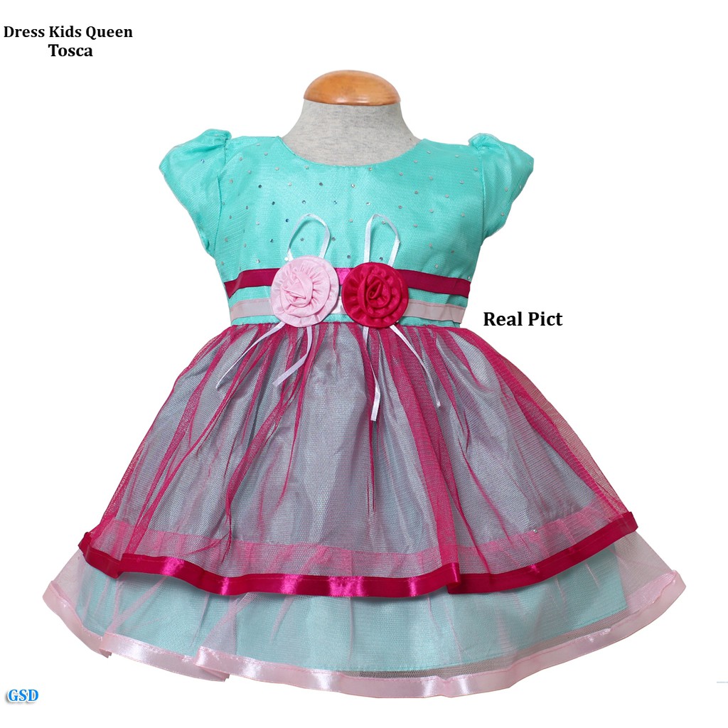 Dress kids Queen/terusan dress brukat motif pita/dress anak perempuan murah/casual dress anak trendy