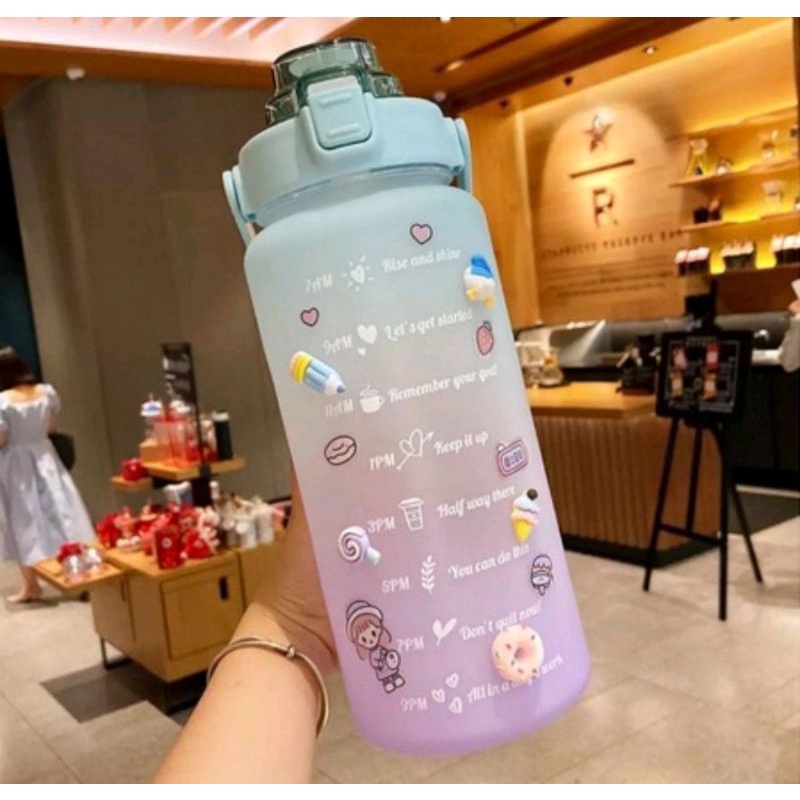 Botol minum 2 liter jumbo/Botol stiker 2 liter/botol viral 2liter/botol 2 liter/BOTOL MINUM JUMBO 2 LITER