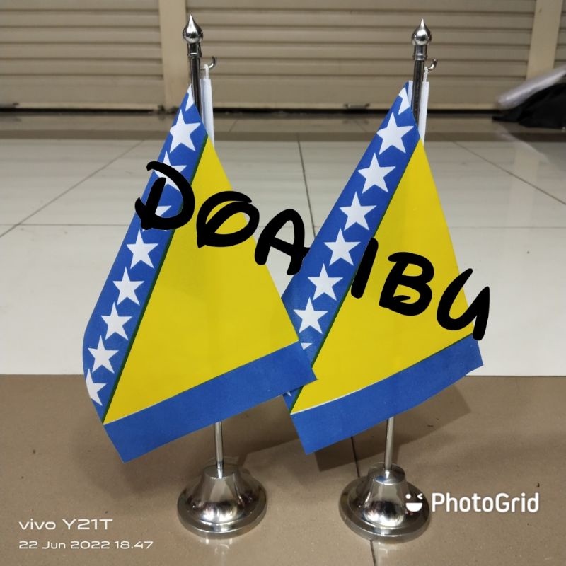 

best seller tiang stenlis meja+bendera BOSNIA ready stock