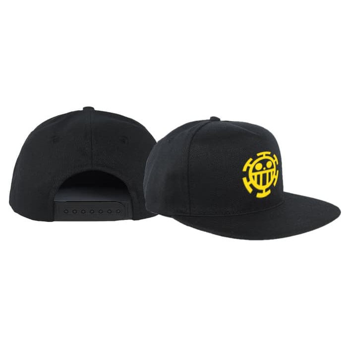 Topi Snapback Hat Cap Distro anime Trafalgar LAW one piece manga polos custom indonesia pria wanita 