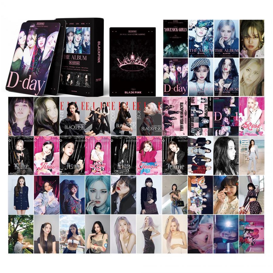 54pcs / set Kartu Foto Lomo BLACKPINK Lisa Jisoo Rose Jennie Untuk Musim Panas