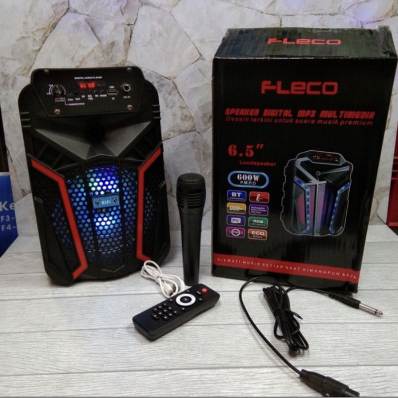 Speaker Bluetooth Portable Fleco F-612 Free Mic - Spiker Fleco F-612
