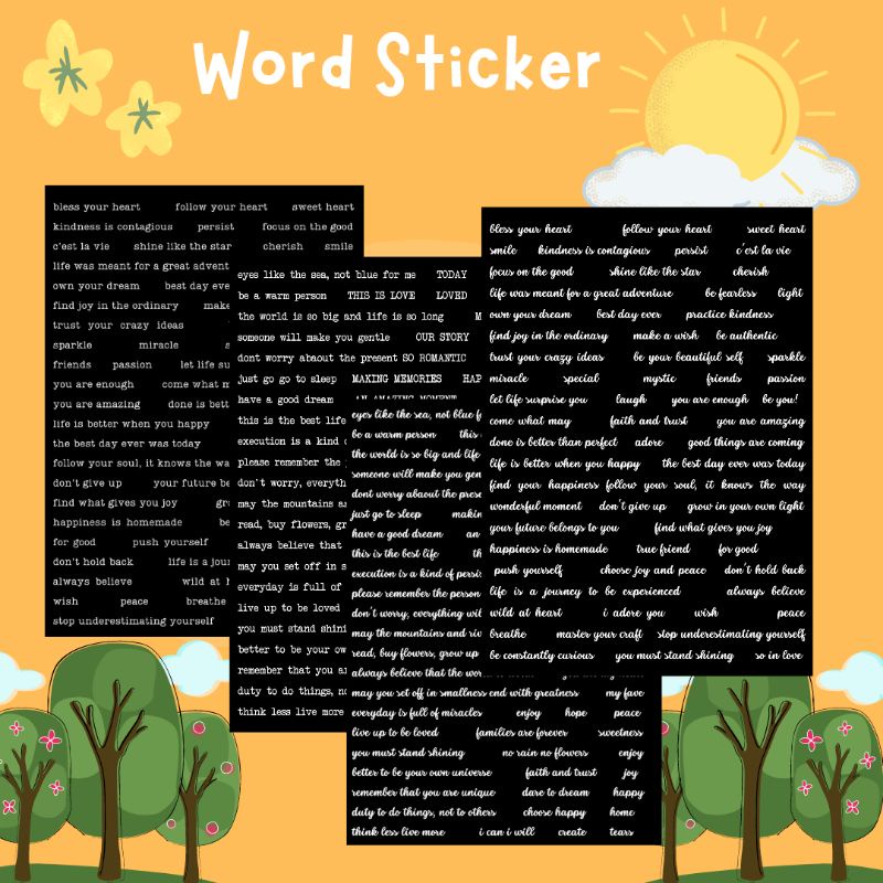 

KECIL! Word Sticker Stiker Kata Kata Quote Aesthetic Jurnal Journal Bujo Scrapbook