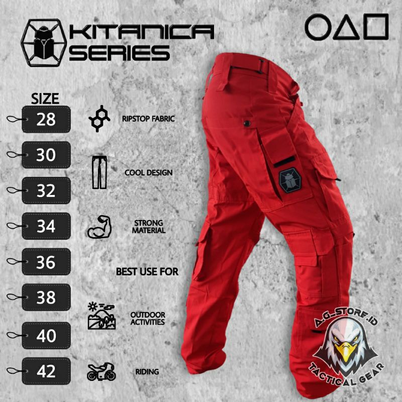 [LIMITED EDITION] CELANA KITANICA - CELANA TACTICAL - CELANA KITANIKA WARNA MERAH