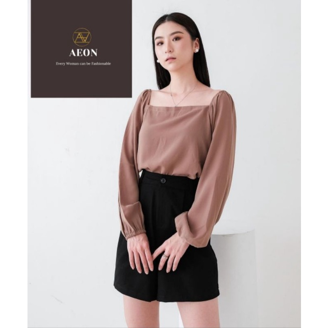 Atasan Wanita Aeon Mocca Hebe Long Sleeve Top ( M )