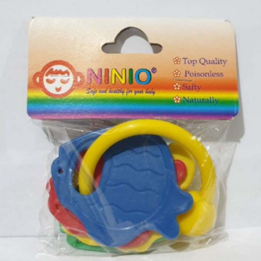 Ninio Mainan Gigitan Bayi Klicking Teether Bahan Tebal, BPA FREE,SNI