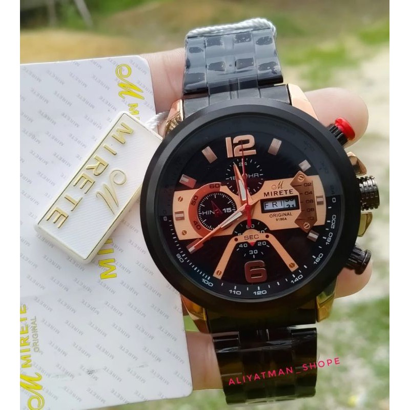 JAM TANGAN PRIA MIRETE ORIJINAL RANTAI STAINLIS STIL JAM TANGAN IMPORT MIRETE ORIGINAL WATER RESISITANT JAM TANGAN PRIA SPORTY TERBARU JAM TANGAN ORIA BESI RANTAI STAINLIS STEL TAHAN AIR COD BAYAR DI TEMPAT JAM TANGAN JAM MIRETE ORIGINAL