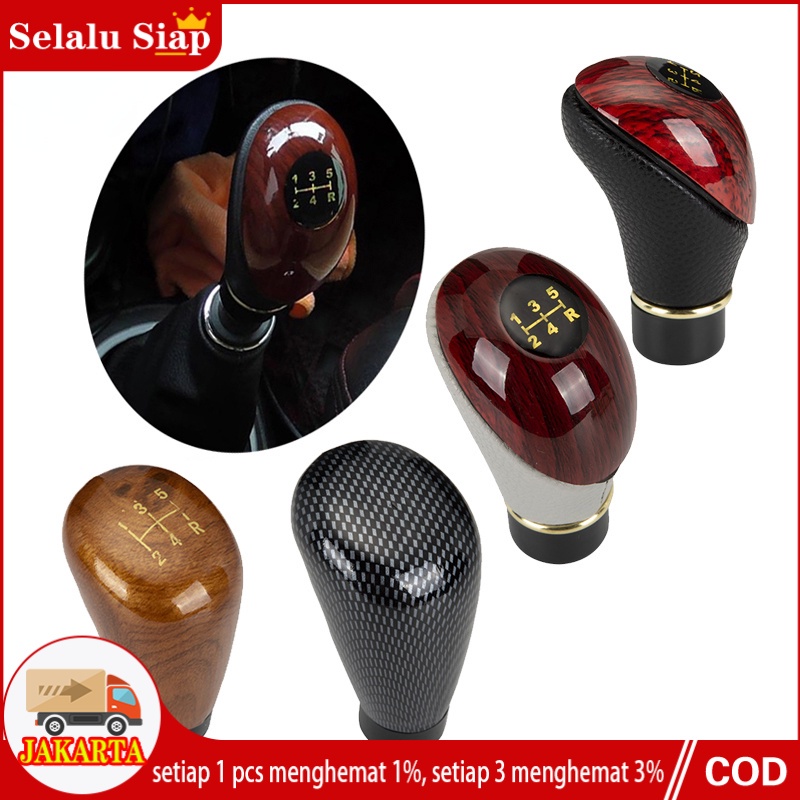 Shift Knob Universal Knop Gear Knob Kayu Type R Tuas Gigi Perseneling Transmisi Mobil Manual