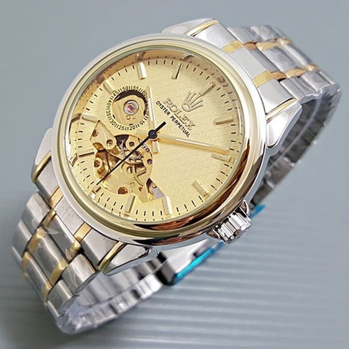 Jam Tangan Rolex Skeleton Carrera Rantai Automatic