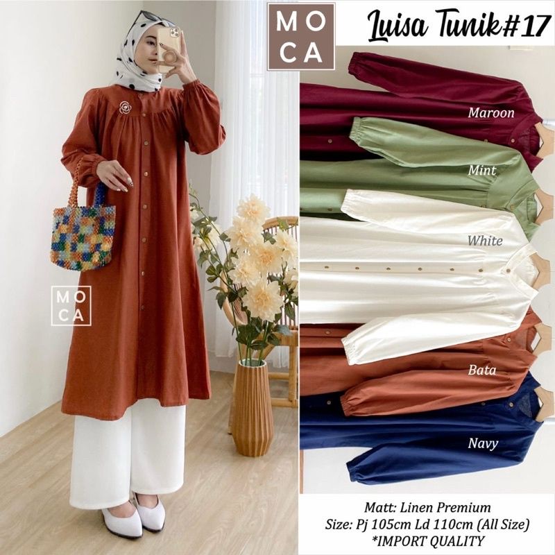 luisa tunik mat cotton linen premium fit xl ld 110 by moca