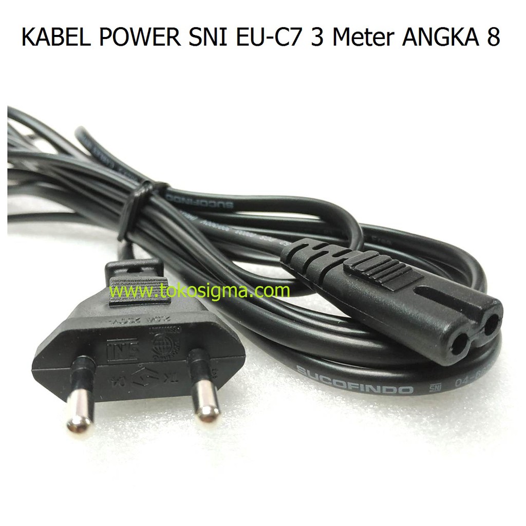 KABEL POWER C7 SNI 3 Meter 3M ANGKA 8 Untuk PRINTER RADIO CHARGER