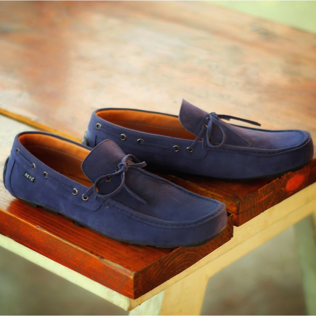 Lick New Navy | Sepatu Suede Vintage Klasik Casual Pria Boat Ori Original Footwear | FORIND x Reyl