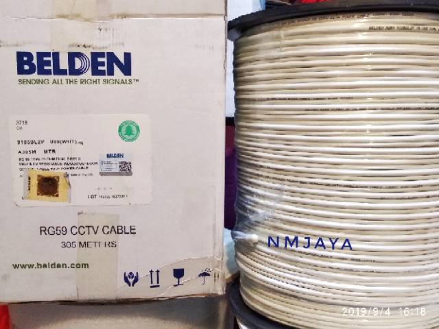 Belden Kabel CCTV RG 59 RG59 plus Power 100 meter 75ohm Indoor Outdoor9105SL2P