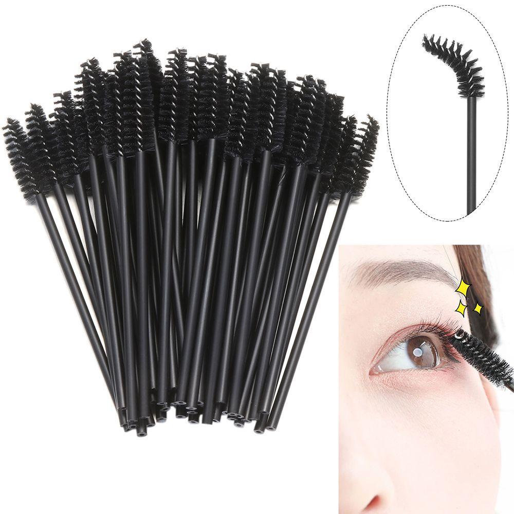 Preva 50Pcs Sikat Bulu Mata Sekali Pakai Kesehatan MakeUp Alat Maskara Spiral Wands Lash Extension Comb