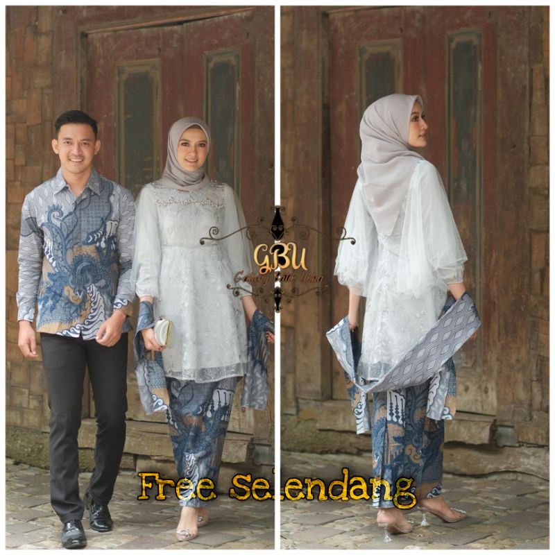 COUPLE LUNNA SET GREY COUPLE KEBAYA BROKAT GREY COUPLE KONDANGAN