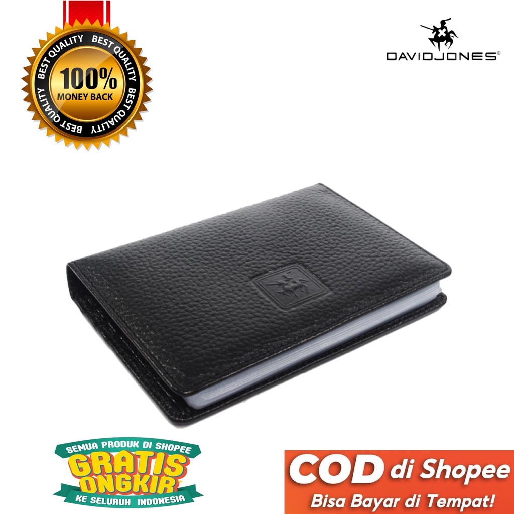 TOKOKOE - Dompet Pria Dompet Kartu Card Holder Bahan Kulit - David Jones CC08 Black