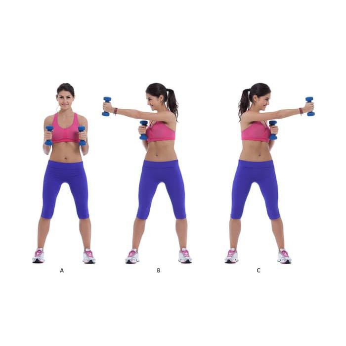 Dumbbles Barbel Plastik 1kg Alat Olahraga Fitness Gym / Alat Olahraga Praktis-6