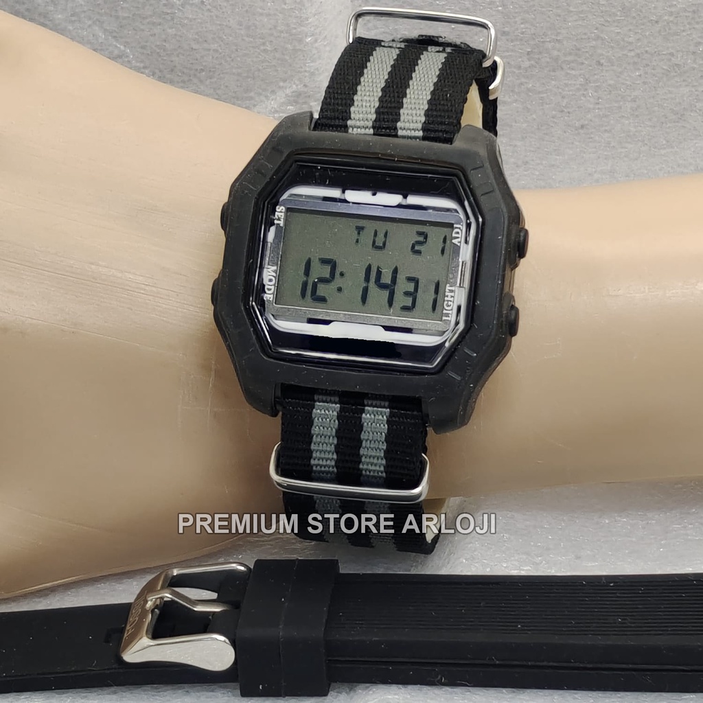 Grosiran Jam Tangan Wanita Psa O6-480 Analog Tali Kanvas Tanggal Hari Aktif Body Segi Original Garansi 6 Bulan Free Tali Rubber &amp; Baterai Cadangan (COD)