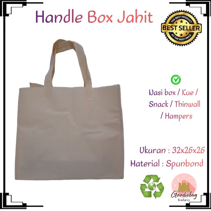 

Goodie bag tas hajatan box jahit 32x26 spunbond polos syukuran besek kotak nasi bento snack