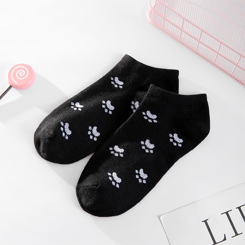 ☀ INDOLAND ☀  Kaos Kaki Wanita Motif Kaki Kucing Fashion Korea Women Sock Import Murah K018