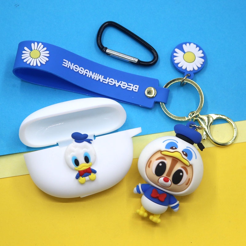 Case Pelindung headset wireless Bluetooth Motif Donald Duck Untuk Huawei freebuds 4i