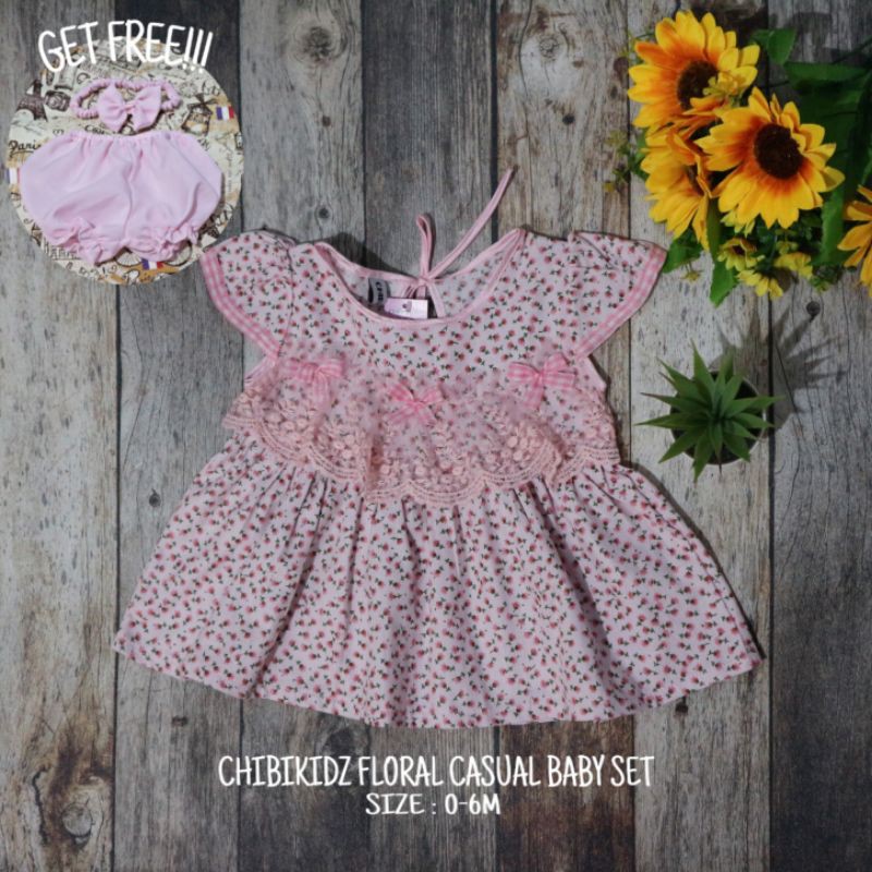 CHIBIKIDZ FLORAL CASUAL BABY SET