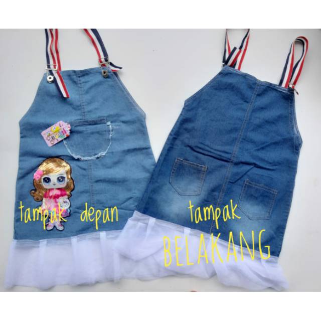 SALE Overall Jeans LOL LED 1 - 12 tahun