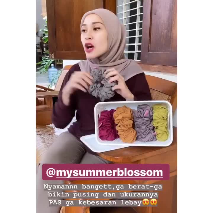 Ikat Rambut Scrunchie Cepol VOAL EMBOS  tekstur Shopee 