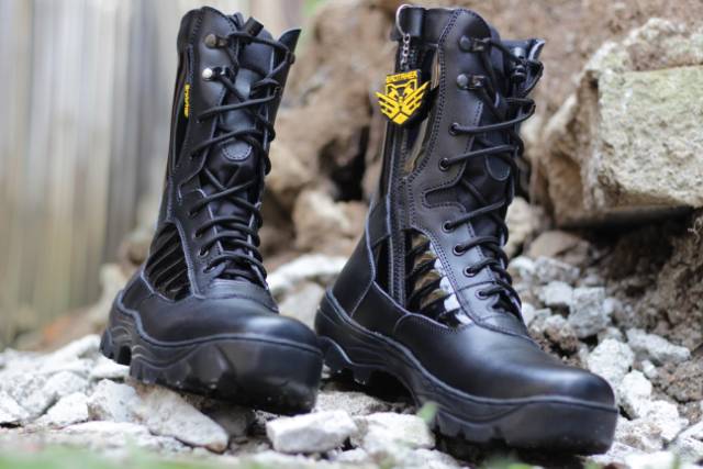 Sepatu Pdl Tni Polri brotrher phantom bahan kulit asli kilap kombinasi kulit dov semir