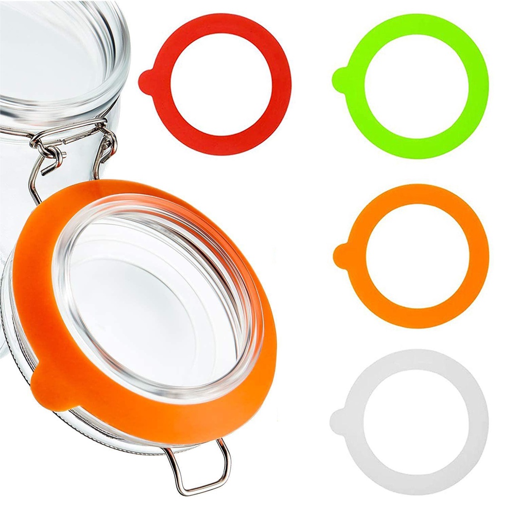 [Elegan] Mason Jar Gasket Untuk Kaca Klip Top Toples Kedap Udara Silikon Pengganti Rings