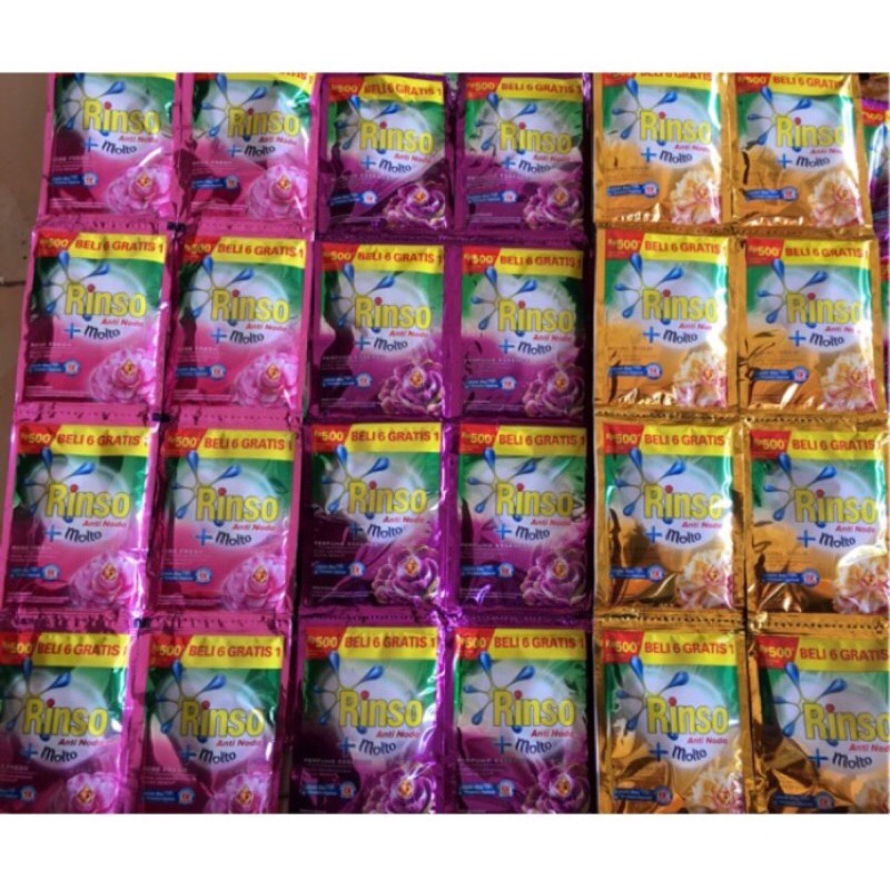 Rinso Molto cair sachet 20ml isi 6pcs free 1pcs