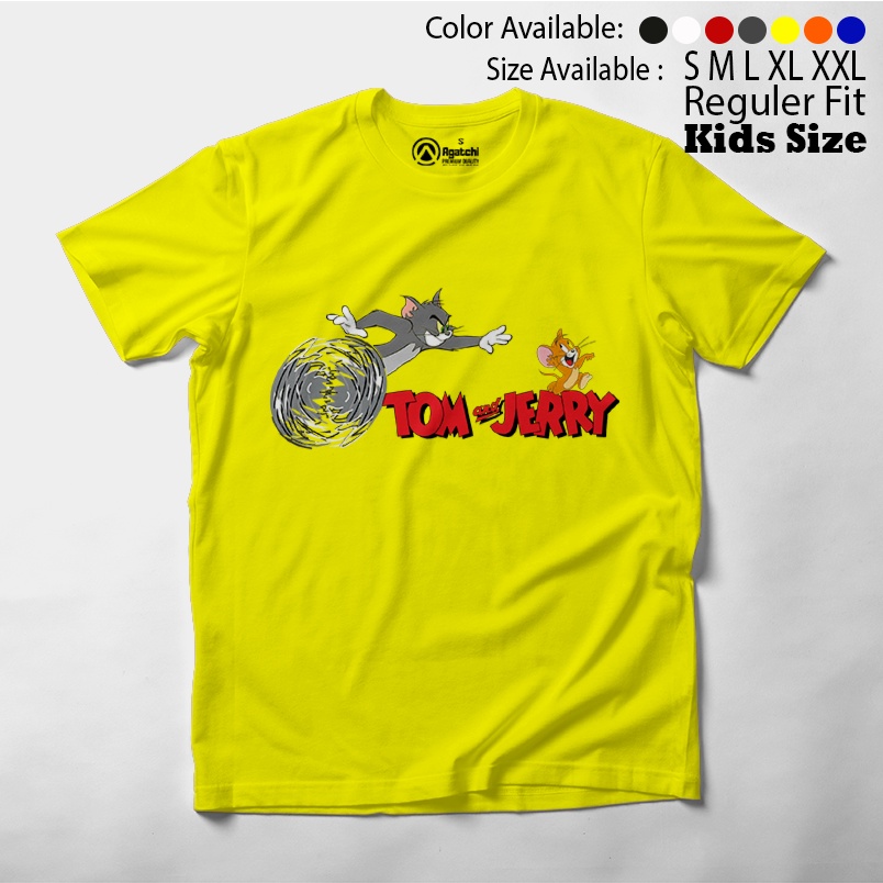 Tom &amp; Jerry - Kucing Dan Tikus , Baju Anak / Kaos Atasan Anak Laki Laki / Kaos Distro Anak / Kids T Shirt