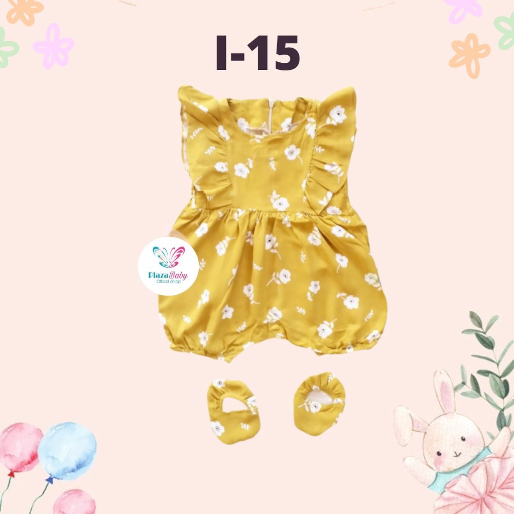 PROMO 7.7 plazababyku  JUMPSUIT ZEELAA setelan anak perempuan jumper bayi motif bunga lucu free sarung kaki PART2 BUBIBEE