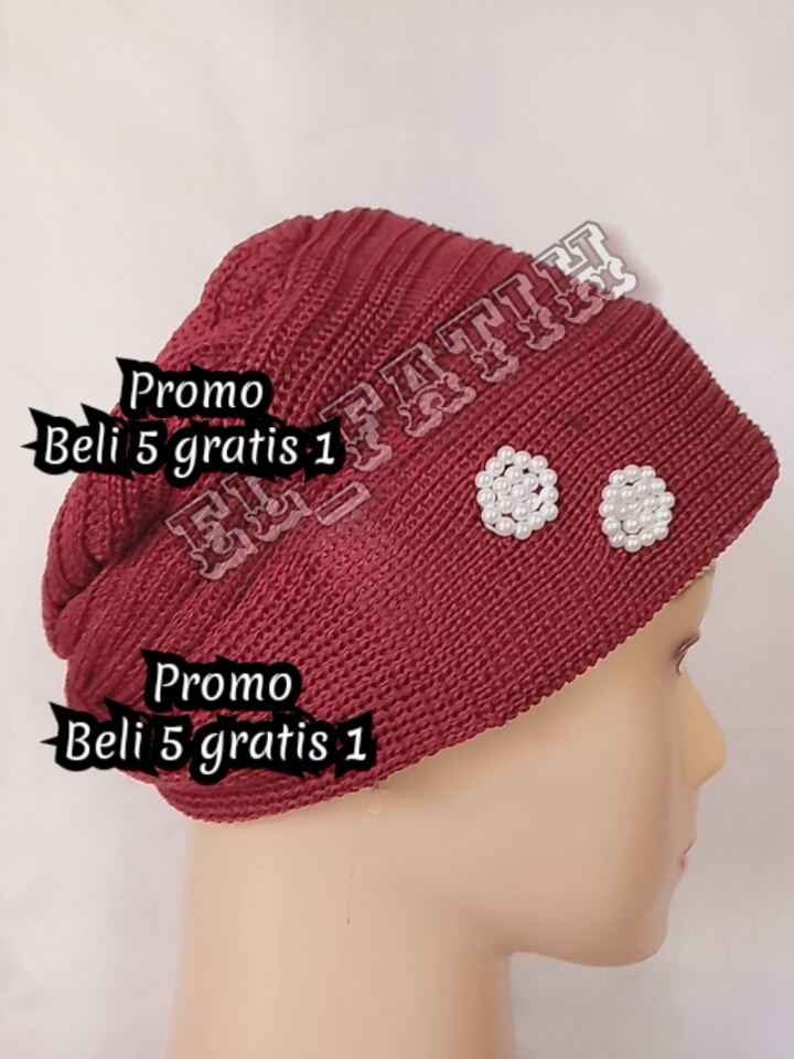 Ciput rajut kupluk mak icih bahan tebal / rajut kupluk nenek / kupluk ibu-ibu tebal