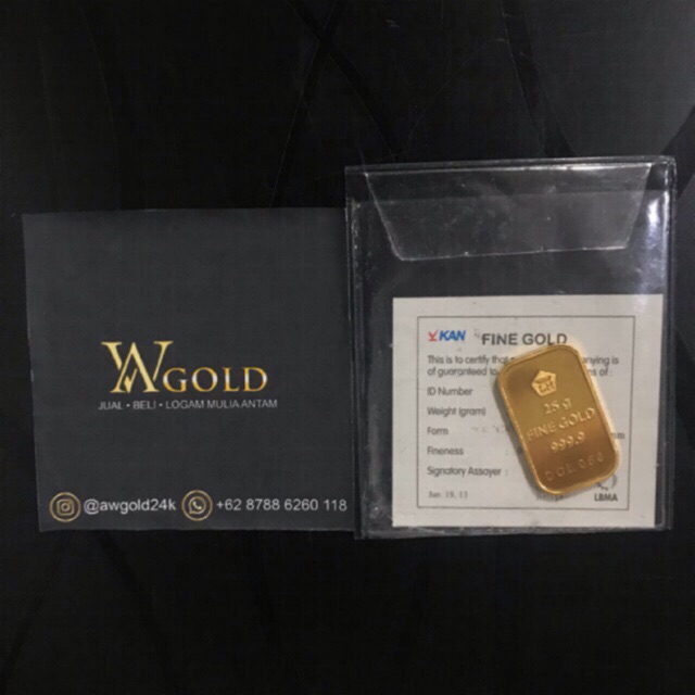 Antam Logam Mulia Emas Batangan 25 Gram Portrait