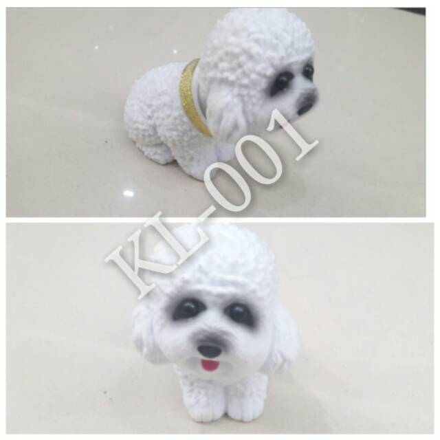 Boneka pajangan dashboard mobil boneka murah motif anjing pudel