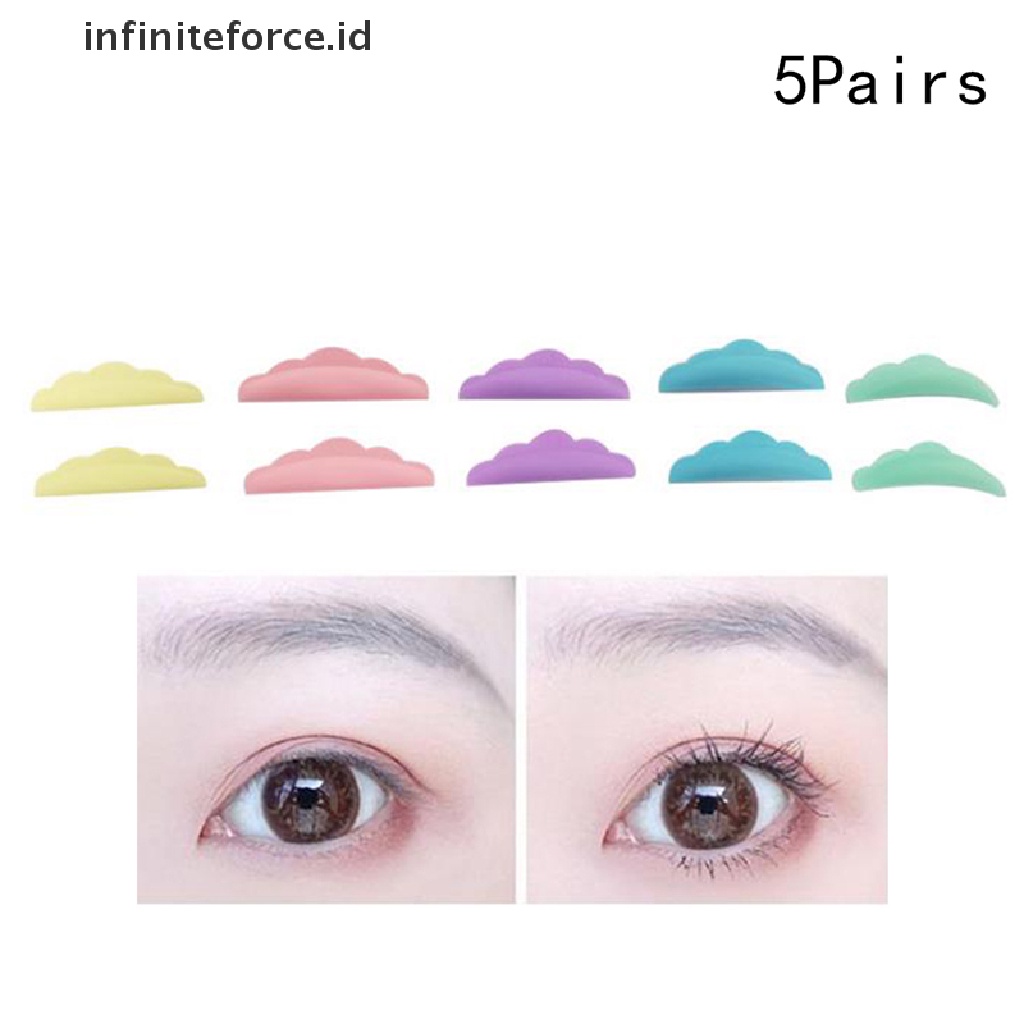 Infiniteforce.id 5 Pasang / set Pad Silikon Pelindung Bulu Mata Extension 3d Untuk Makeup / Kosmetik Wanita