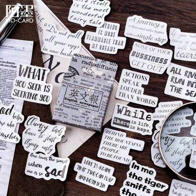 

45pcs Sticker Desain Koran Inggris untuk Scrapbook / Jurnal / Diary (7)