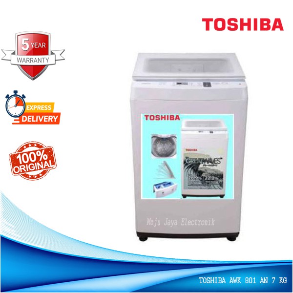 Mesin Cuci 1 Tabung Toshiba AWK 801 AN 7 KG Full otomatis