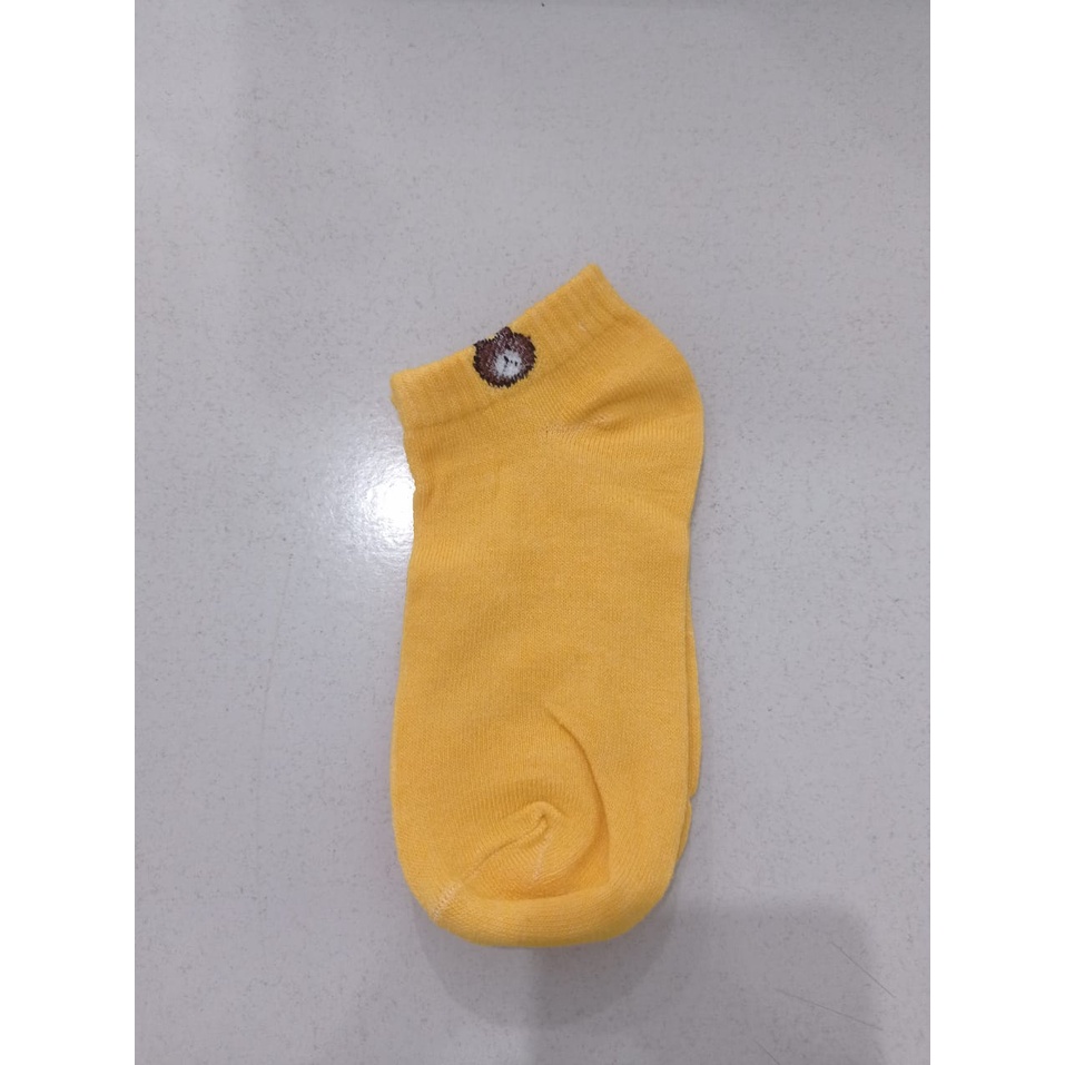 ❄ TMALL ❄ R109 K010 Kaos Kaki Fashion Unisex Motif Beruang Brown Wanita Pria Murah Import-MOTIF 1 KUNING
