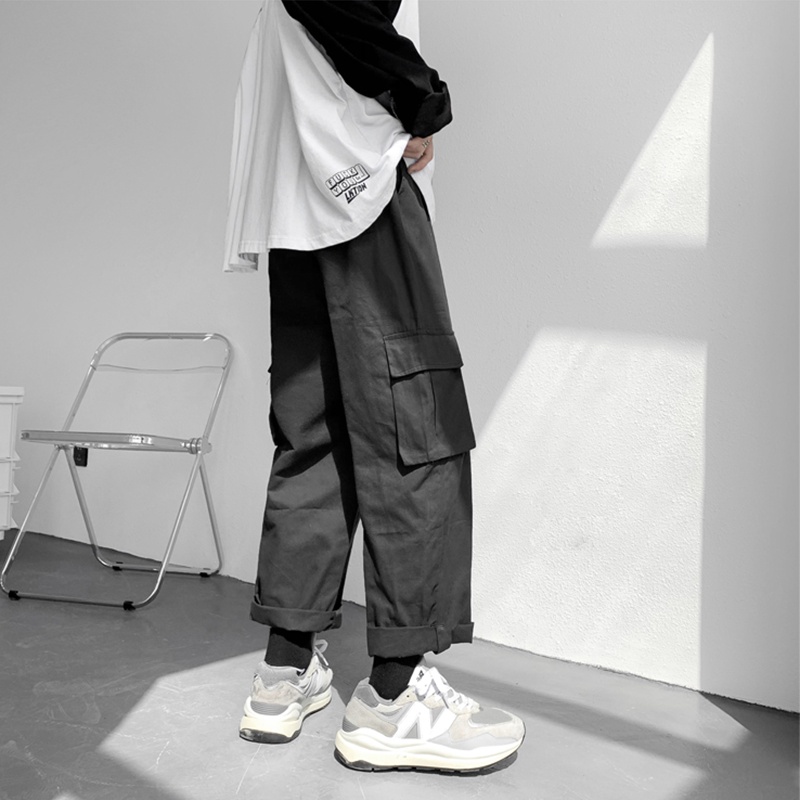 Cargo Pants Pria celana cargo hitam celana panjang cargo pria celana cargo korean style celana banyak kantong pria baggy pants kasual celana korean style pria celana pria panjang
